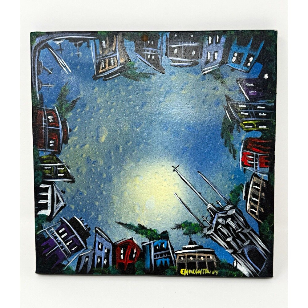 ERIC HOUGHTON Signed pre Katrina Canvas Painting, Unframed